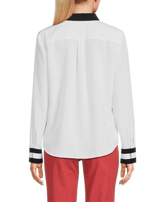 Karl Lagerfeld White Contrast Stripe Shirt