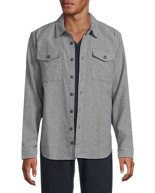 Rails Gray Burr Denim Cotton Shirt for men