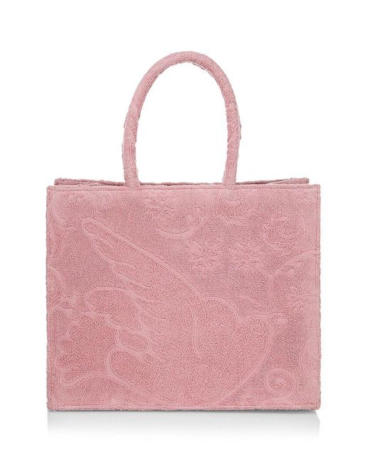 Poolside The Sunbaker Terry Cloth Tote in Pink | Lyst