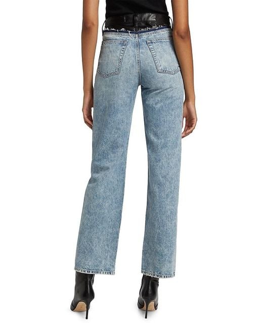Rag & Bone Blue Shea High-Rise Straight-Leg Combo Jeans