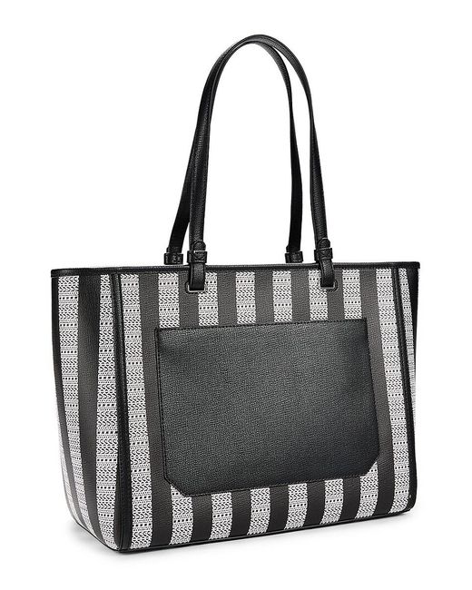 Black and white striped tote bag sale