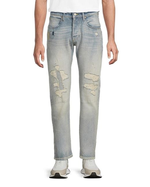 Scotch & Soda Blue The Zee Straight-Leg Distressed Jeans for men