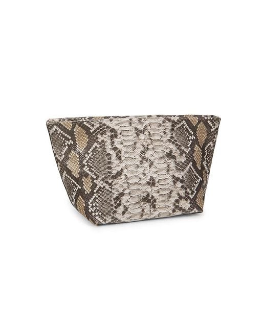 Walter Baker Gray Callie Snakeskin Print Leather Shoulder Bag