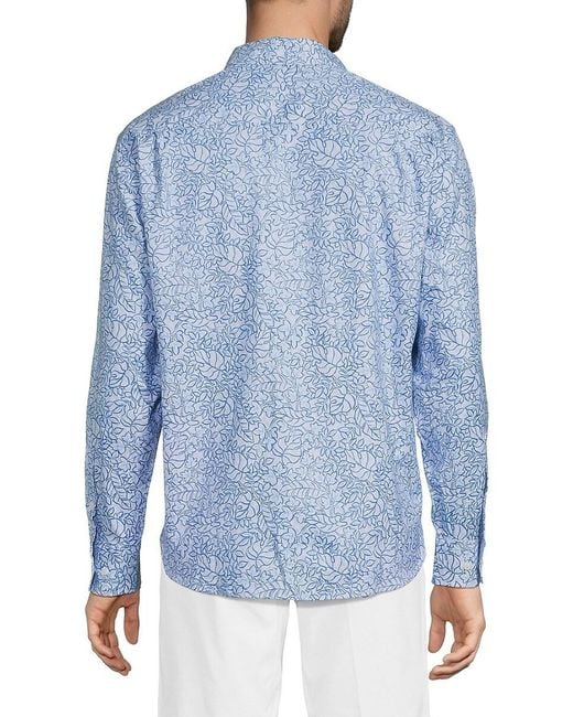 Tommy Bahama Blue Lazlo Seaside Soirée Cotton-Blend Shirt for men