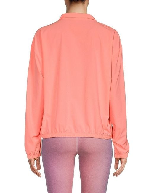 Beyond Yoga Pink Drop Shoulder Quarter Zip Pullover