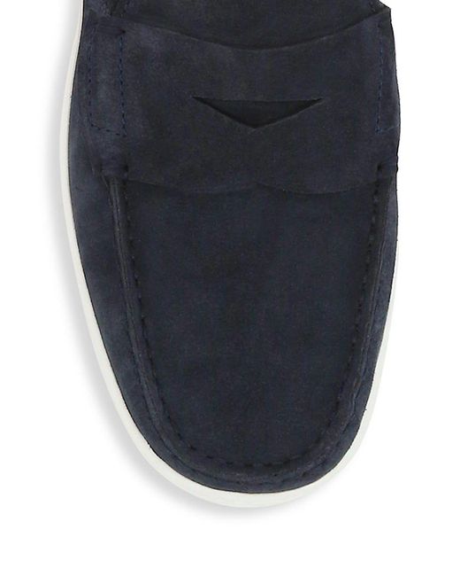 Tod's Mocassino Suede Boat Shoes in Blue for Men | Lyst