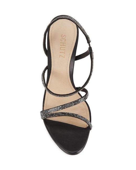 SCHUTZ SHOES Metallic Mariah Crystal-embellished Stiletto Sandals