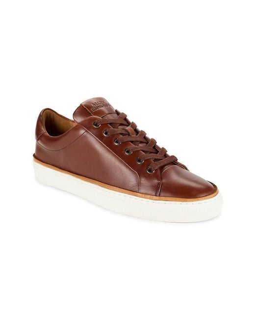 Allen Edmonds Brown Flynn Logo Leather Sneakers for men