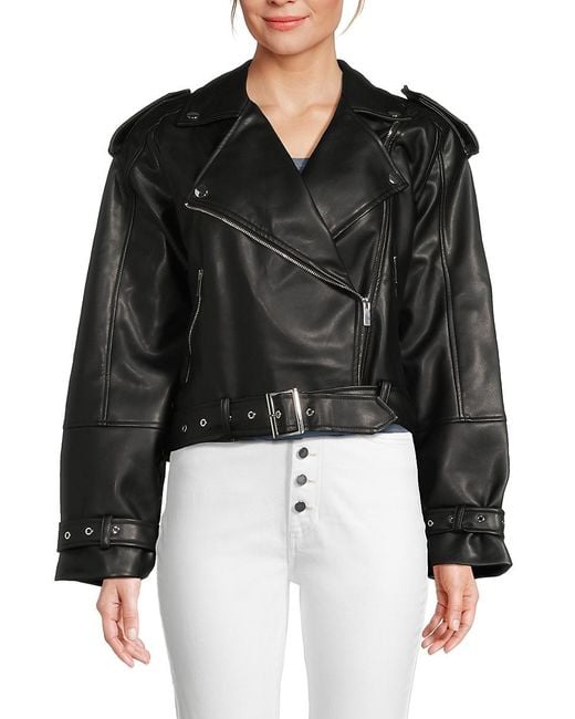 WeWoreWhat Black Cropped Moto Jacket