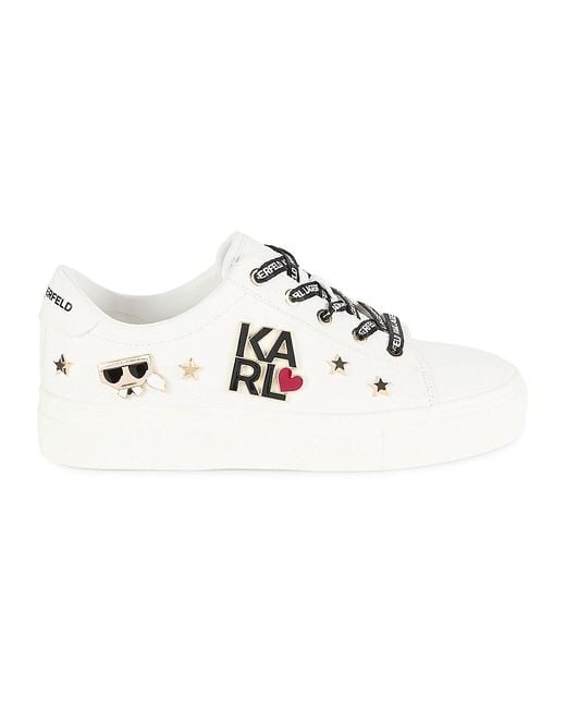 Karl Lagerfeld Cammy Embellished Logo Low Top Platform