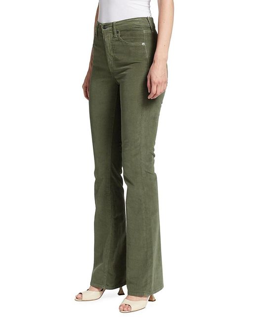 Veronica Beard Green Cameron Corduroy Boot-Cut Jeans