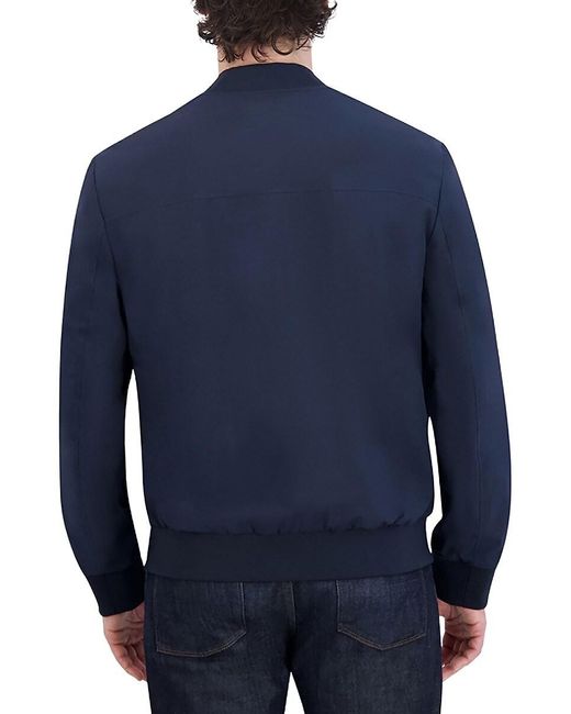 Cole Haan Blue Soft Rain Bomber Jacket for men