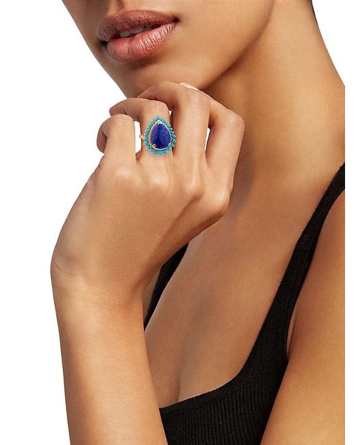 Effy Blue 14K, Lapis Lazuli, & Diamond Ring