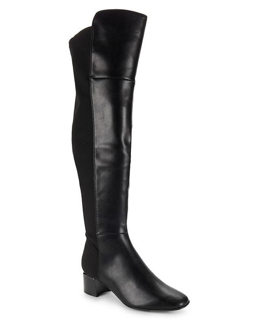 Calvin Klein Black 55Mm Pemmie Square Toe Knee-High Boots