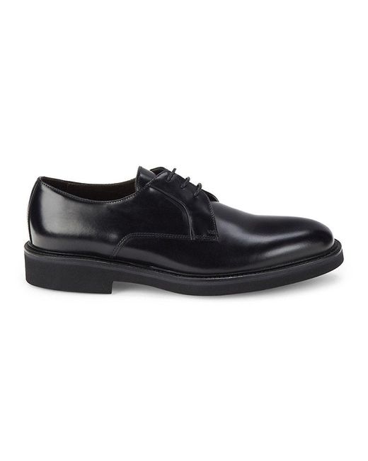 Canali Leather Derby Shoes in Black for Men | Lyst