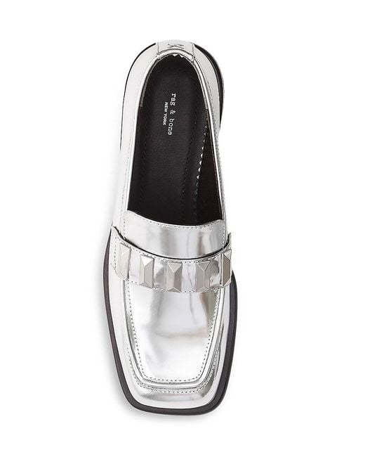 Rag & Bone White Maxwell Leather Loafers