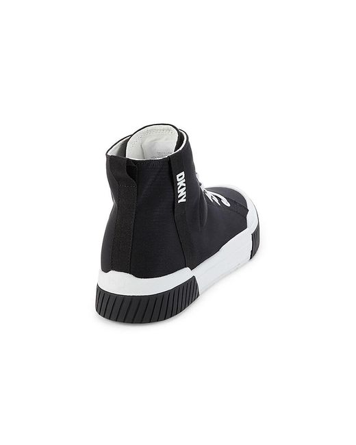 DKNY Black Colorblock Logo High Top Sneakers for men