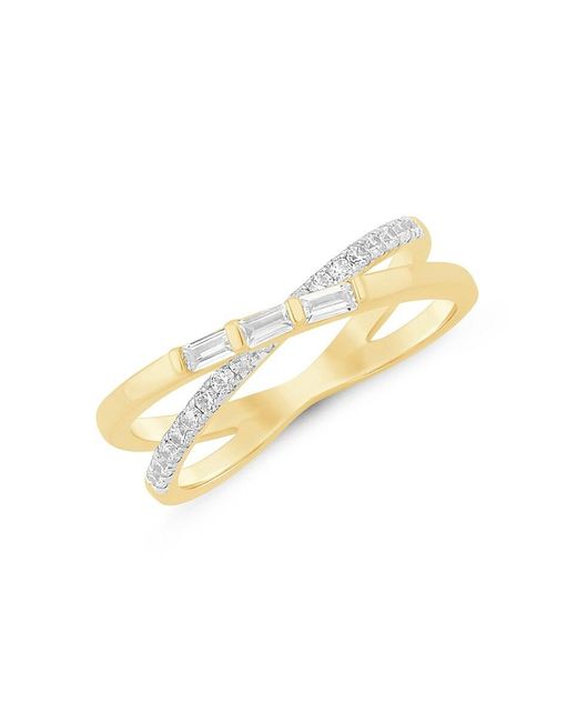 Saks Fifth Avenue Metallic 14k Yellow Gold & 0.325 Tcw Diamond Crisscross Ring