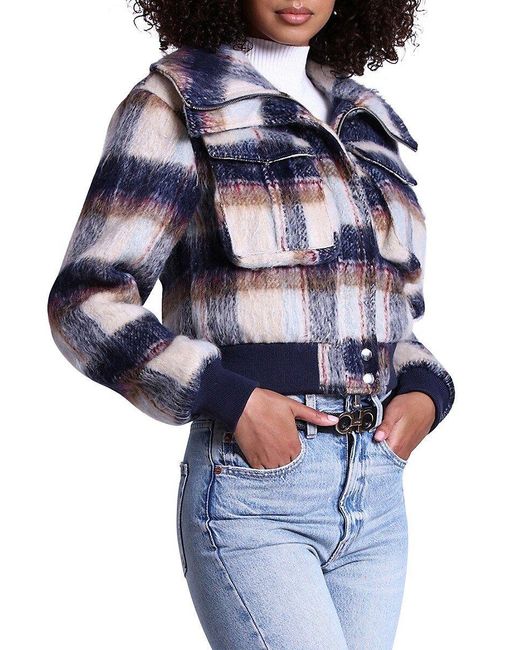 Avec les filles plaid puffer coat cheap