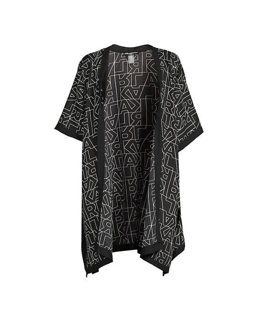 Karl Lagerfeld Black Monogram Kimono