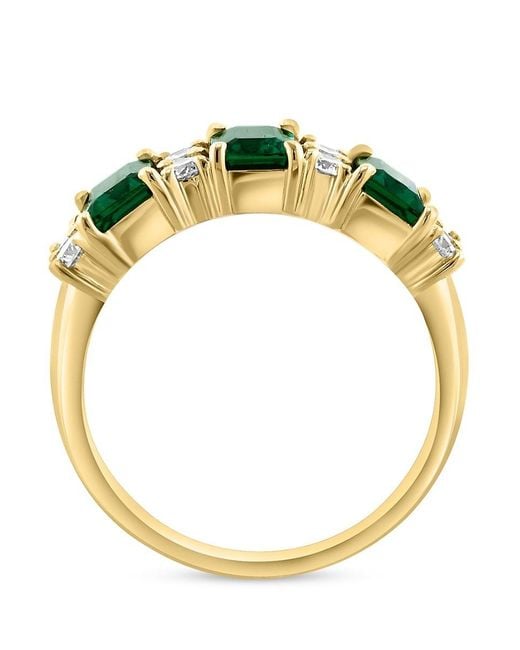 Effy Green 14K Lab-Grown Emerald & 0.51 Tcw Lab-Grown Diamond Ring
