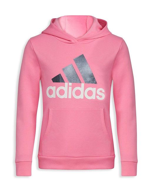 adidas Little Girl's & Girl's Logo Hoodie in Pink | Lyst