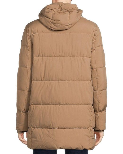 Calvin Klein Quilted Hooded Longline Puffer Jacket in Green for Men Lyst