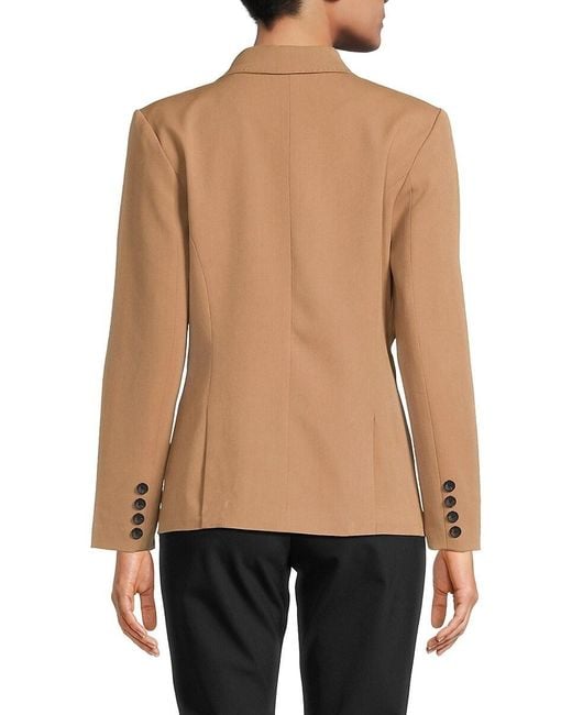 Wdny Natural Double-breasted Stretch Woven Blazer