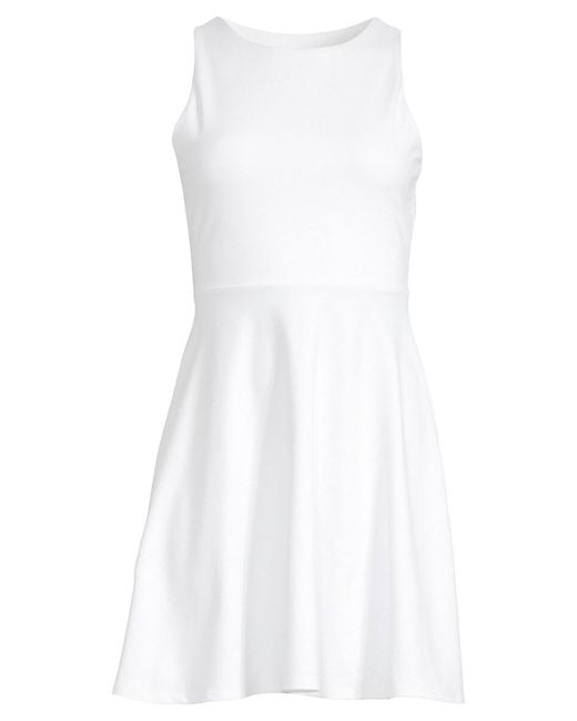 Susana Monaco Synthetic Solid-hued Fit-&-flare Dress in White | Lyst UK