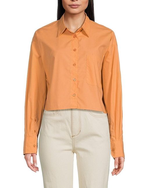 French Connection Blue Alissa Cropped Shirt