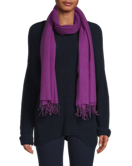 Portolano Fringe Cashmere Pashmina in Purple | Lyst