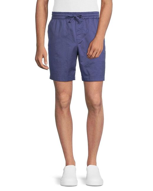 Saks Fifth Avenue Blue Solid Drawstring Shorts for men