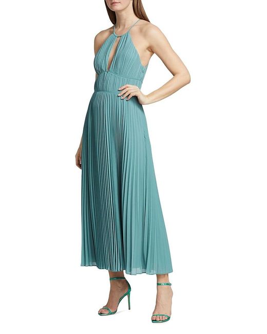 Jonathan Simkhai Carli Plisse Pleated Maxi Dress in Blue Lyst