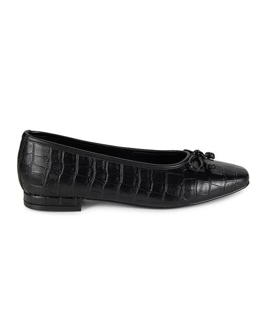 Saks Fifth Avenue Black Martine Textured Ballet Flats