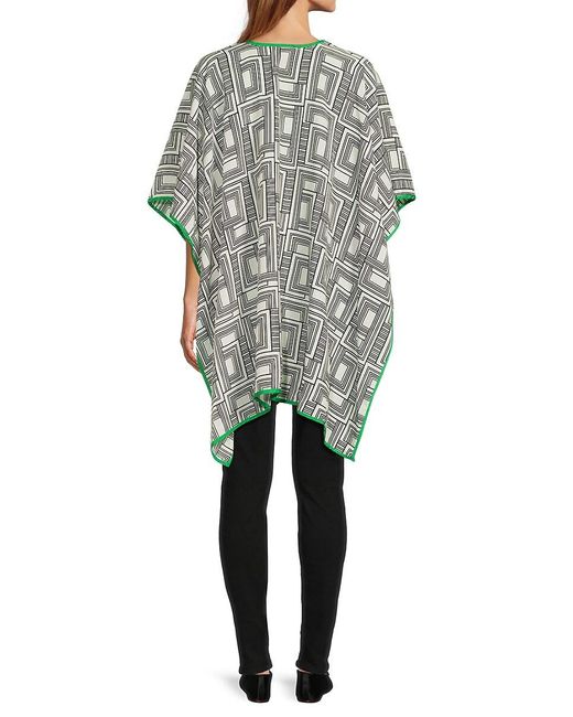 Karl Lagerfeld Green Printed Poncho