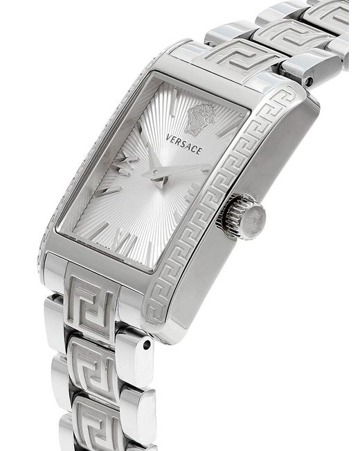 Versace White Tonneau 23mm Stainless Steel Bracelet Watch
