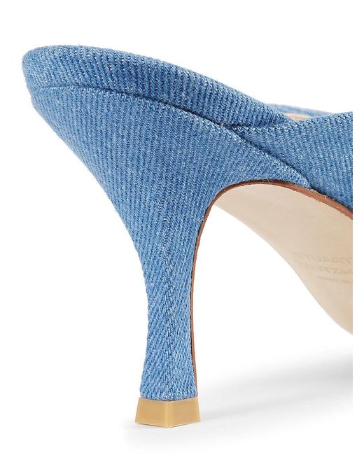 Stuart Weitzman Blue Lulah 84Mm Denim Mules