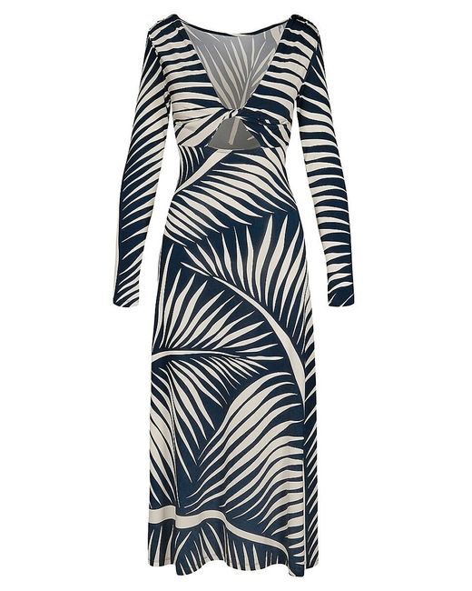 Johanna Ortiz Multicolor Siena Palm Valiente Gaucha Midi-Dress