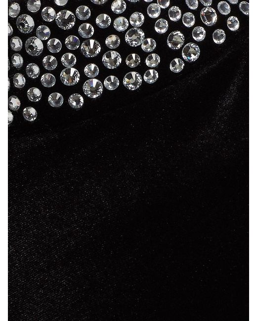 L'Agence Black Madelyn Crystal-Embellished Mock Turtleneck Sleeveless Top