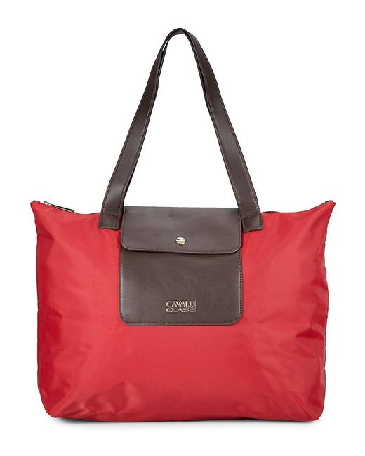 Roberto Cavalli Red Logo Tote