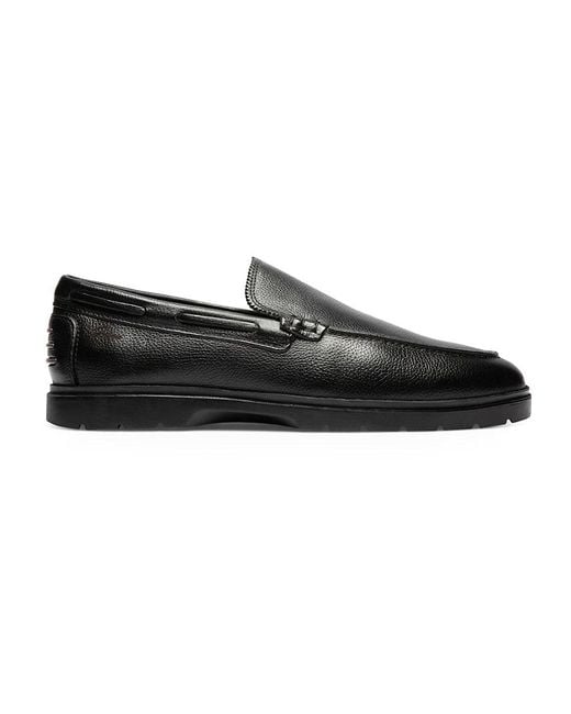 Gernie NYC Black Apron Toe Leather Loafers for men