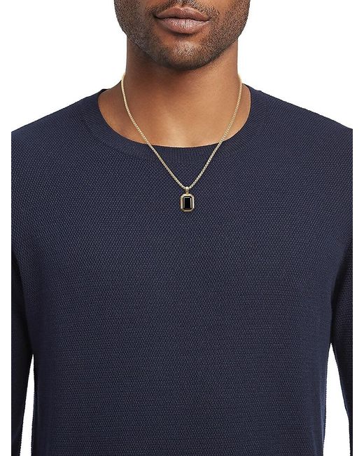 Effy White 14K Goldplated Sterling & 4.80 Tcw Onyx Pendant Necklace for men