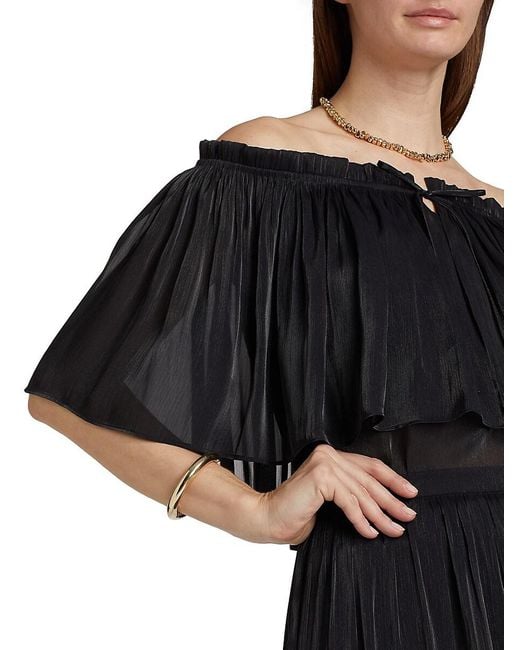 Kobi Halperin Black Mads Off-The-Shoulder Blouse