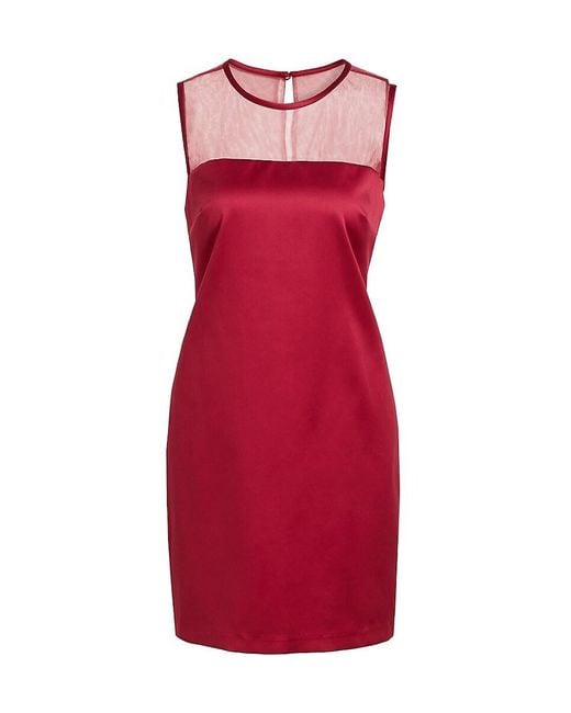If Only Studio Red Ava Satin Shift Minidress
