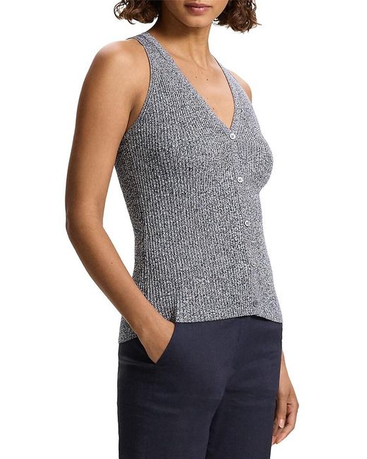 Theory White Rib-knit Vest