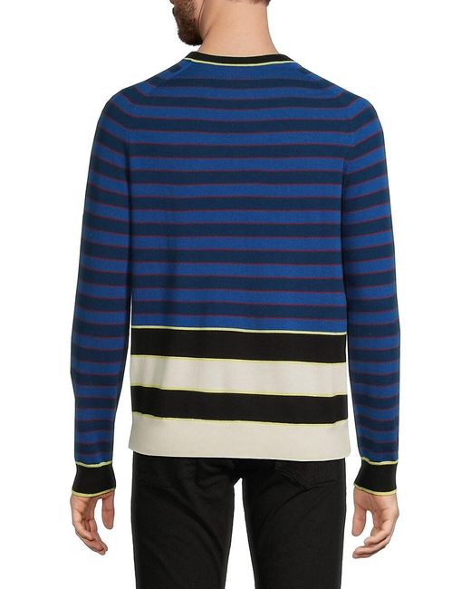 Paul Smith Blue Striped Merino Wool Sweater for men