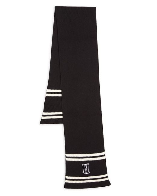 Tommy Hilfiger Black Logo Varsity Scarf for men