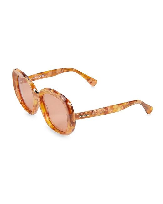 Max Mara Pink 55Mm Oval Sunglasses