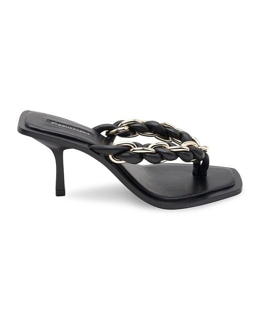 BCBGMAXAZRIA Mistia Braided Chain Heel Sandals in Black Lyst
