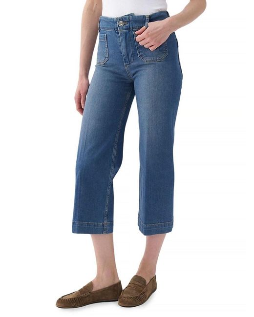 Nocturne Blue High Waist Regular Fit Cropped Jeans